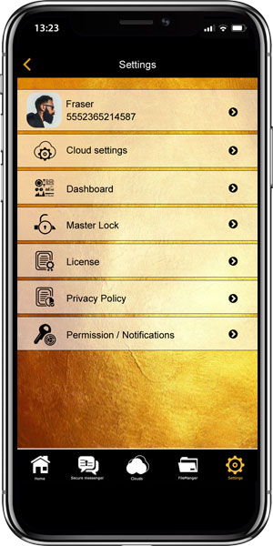 Settings Master Lock